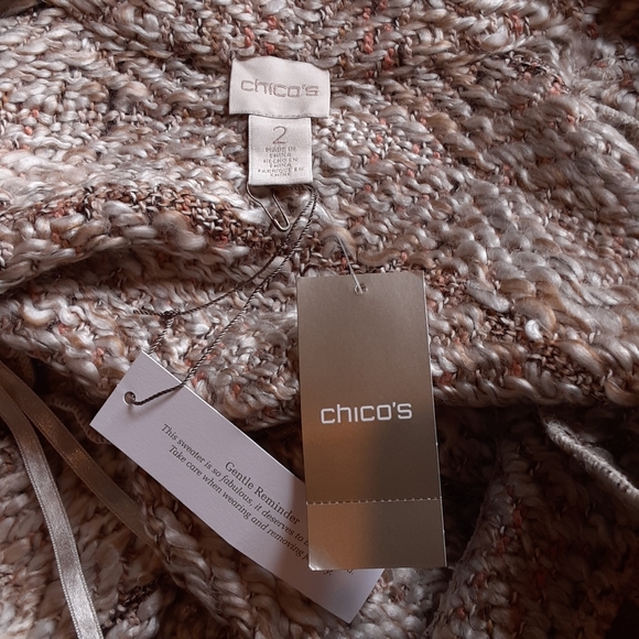 CHICO'S Nikita Cardigan Neutral Combo Size 2 NWT - Picture 6 of 10